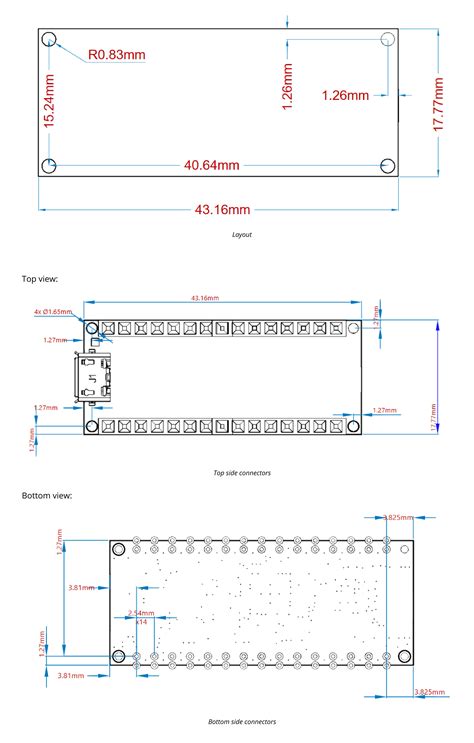 arduino nano dimensions mm